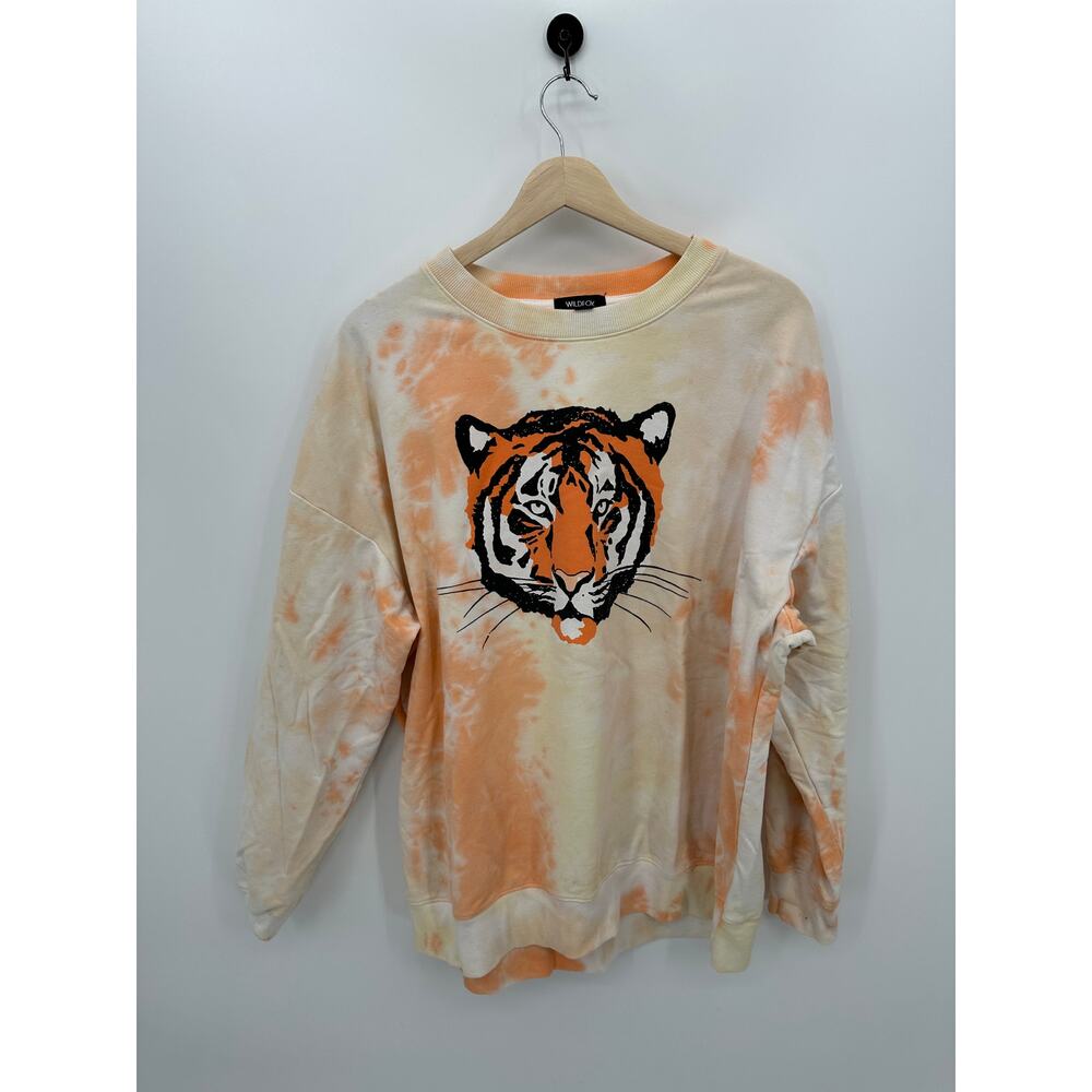 Wildfox La Tigre‎ Roadtrip Oversized Crewneck Sweatshirt Women Large Tie Dye